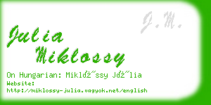 julia miklossy business card